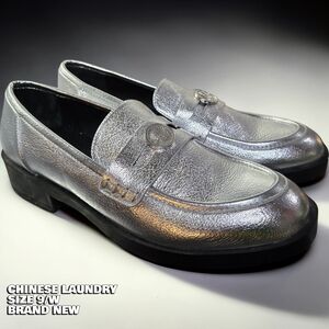 Chinese Laundry Metallic Silver Loafers